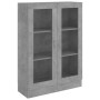 Vitrina de madera contrachapada gris hormigón 82,5x30,5x115 cm en Librerías y estanterías | Comprar online en Foru.es