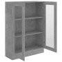 Vitrina de madera contrachapada gris hormigón 82,5x30,5x115 cm en Librerías y estanterías | Comprar online en Foru.es