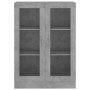 Vitrina de madera contrachapada gris hormigón 82,5x30,5x115 cm en Librerías y estanterías | Comprar online en Foru.es