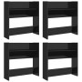 Zapateros de pared 4 uds contrachapada negro brillo 60x18x60 cm de vidaXL, Zapateros y organizadores de calzado - Ref: Foro24...