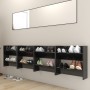 Zapateros de pared 4 uds contrachapada negro brillo 60x18x60 cm de vidaXL, Zapateros y organizadores de calzado - Ref: Foro24...