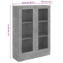 Vitrina de madera contrachapada gris hormigón 82,5x30,5x115 cm en Librerías y estanterías | Comprar online en Foru.es
