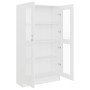 Vitrina de madera contrachapada blanco 82,5x30,5x150 cm en Librerías y estanterías | Comprar online en Foru.es