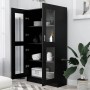 Vitrina de madera contrachapada negro 82,5x30,5x150 cm en Librerías y estanterías | Comprar online en Foru.es