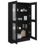 Vitrina de madera contrachapada negro 82,5x30,5x150 cm en Librerías y estanterías | Comprar online en Foru.es