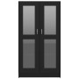 Vitrina de madera contrachapada negro 82,5x30,5x150 cm en Librerías y estanterías | Comprar online en Foru.es