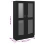 Vitrina de madera contrachapada negro 82,5x30,5x150 cm en Librerías y estanterías | Comprar online en Foru.es