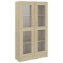 Vitrina de madera contrachapada color roble 82,5x30,5x150 cm en Librerías y estanterías | Comprar online en Foru.es
