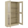 Vitrina de madera contrachapada color roble 82,5x30,5x150 cm en Librerías y estanterías | Comprar online en Foru.es