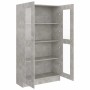 Vitrina de madera contrachapada gris hormigón 82,5x30,5x150cm en Librerías y estanterías | Comprar online en Foru.es