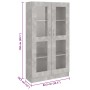 Vitrina de madera contrachapada gris hormigón 82,5x30,5x150cm en Librerías y estanterías | Comprar online en Foru.es