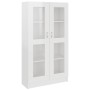 Vitrina de madera ingeniería blanco brillo 82,5x30,5x150 cm en Librerías y estanterías | Comprar online en Foru.es