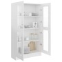 Vitrina de madera ingeniería blanco brillo 82,5x30,5x150 cm en Librerías y estanterías | Comprar online en Foru.es