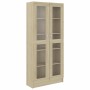 Vitrina de madera de ingeniería roble Sonoma 82,5x30,5x185 cm en Librerías y estanterías | Comprar online en Foru.es