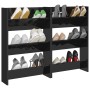 Zapateros de pared 2 uds contrachapada negro brillo 60x18x90 cm de vidaXL, Zapateros y organizadores de calzado - Ref: Foro24...