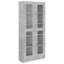 Vitrina de madera de ingeniería gris hormigón 82,5x30,5x185cm en Librerías y estanterías | Comprar online en Foru.es