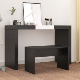 Taburete de vestidor madera contrachapada negro 70x35x45 cm en Bancos de tocador | Comprar online en Foru.es