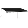 Toldo retráctil manual con luz LED gris antracita 4x3 m en Toldos | Comprar online en Foru.es