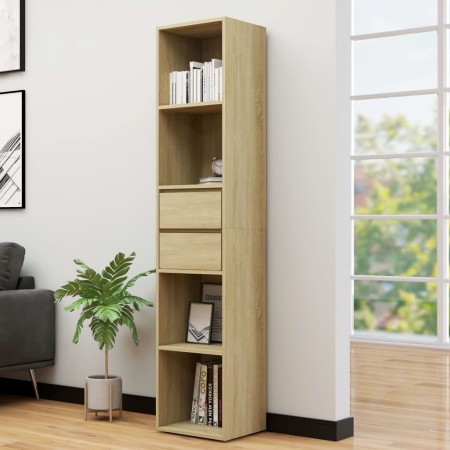 Estantería madera contrachapada color roble Sonoma 36x30x171 cm en Librerías y estanterías | Comprar online en Foru.es