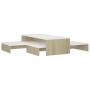 Mesas de centro apilables blanco y roble Sonoma 100x100x26,5 cm de vidaXL, Mesas de centro - Ref: Foro24-806800, Precio: 41,0...