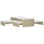 Mesas de centro apilables blanco y roble Sonoma 100x100x26,5 cm de vidaXL, Mesas de centro - Ref: Foro24-806800, Precio: 41,0...