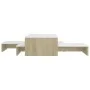 Mesas de centro apilables blanco y roble Sonoma 100x100x26,5 cm de vidaXL, Mesas de centro - Ref: Foro24-806800, Precio: 41,0...