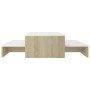 Mesas de centro apilables blanco y roble Sonoma 100x100x26,5 cm de vidaXL, Mesas de centro - Ref: Foro24-806800, Precio: 41,0...