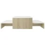 Mesas de centro apilables blanco y roble Sonoma 100x100x26,5 cm de vidaXL, Mesas de centro - Ref: Foro24-806800, Precio: 41,0...