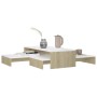 Mesas de centro apilables blanco y roble Sonoma 100x100x26,5 cm de vidaXL, Mesas de centro - Ref: Foro24-806800, Precio: 41,0...