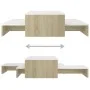Mesas de centro apilables blanco y roble Sonoma 100x100x26,5 cm de vidaXL, Mesas de centro - Ref: Foro24-806800, Precio: 41,0...