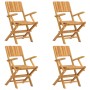 Sillas de jardín plegables 4 uds madera maciza teca 55x61x90 cm de vidaXL, Sillas de jardín - Ref: Foro24-3155061, Precio: 30...