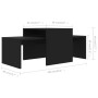 Set de mesas de centro madera contrachapada negro 100x48x40 cm en Mesas de centro | Comprar online en Foru.es