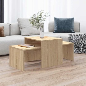 Mesa de centro madera contrachapada color roble 100x48x40 cm en Mesas de centro | Comprar online en Foru.es