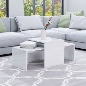 Mesa de centro madera contrachapada blanco brillo 100x48x40 cm en Mesas de centro | Comprar online en Foru.es