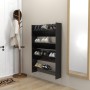 Zapateros de pared 2 uds contrachapada negro brillo 80x18x60 cm de vidaXL, Zapateros y organizadores de calzado - Ref: Foro24...