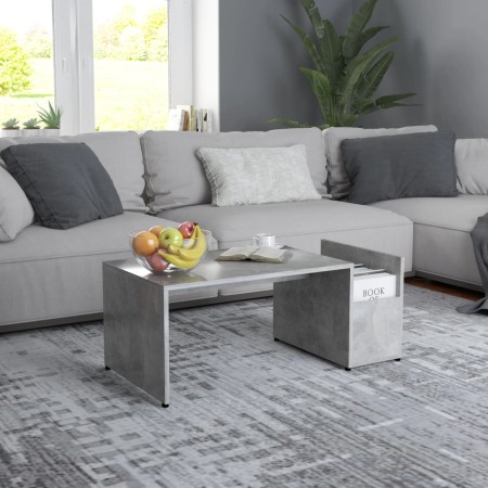 Mesa de centro madera contrachapada gris hormigón 90x45x35 cm en Mesas de centro | Comprar online en Foru.es