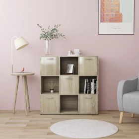 Estantería madera contrachapada color roble Sonoma 90x30x90 cm en Librerías y estanterías | Comprar online en Foru.es