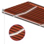 Toldo manual retráctil con luz LED naranja y marrón 4x3 m en Toldos | Comprar online en Foru.es