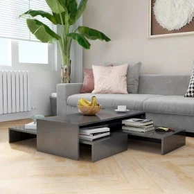 Set stapelbare Couchtische glänzend grau 100x100x26,5 cm von vidaXL, Couchtisch - Ref: Foro24-806803, Preis: 51,03 €, Rabatt: %