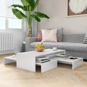 Set de mesas de centro apilables blanco brillo 100x100x26,5 cm de vidaXL, Mesas de centro - Ref: Foro24-806801, Precio: 45,93...