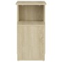 Mesa auxiliar de madera contrachapada color roble 36x30x56 cm en Mesas auxiliares | Comprar online en Foru.es