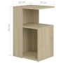 Mesa auxiliar de madera contrachapada color roble 36x30x56 cm en Mesas auxiliares | Comprar online en Foru.es