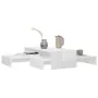 Set de mesas de centro apilables blanco brillo 100x100x26,5 cm de vidaXL, Mesas de centro - Ref: Foro24-806801, Precio: 45,93...