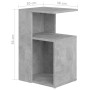 Mesa auxiliar de madera contrachapada gris hormigón 36x30x56 cm en Mesas auxiliares | Comprar online en Foru.es