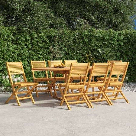 Sillas de jardín plegables 8 uds madera maciza teca 47x62x90 cm de vidaXL, Sillas de jardín - Ref: Foro24-3155066, Precio: 61...