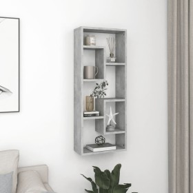 Estantería de pared contrachapada gris hormigón 36x16x90 cm en Estanterías | Comprar online en Foru.es