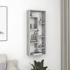 Estantería de pared contrachapada gris hormigón 36x16x90 cm en Estanterías | Comprar online en Foru.es