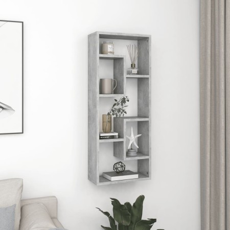 Estantería de pared contrachapada gris hormigón 36x16x90 cm en Estanterías | Comprar online en Foru.es