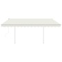 Toldo retráctil automático con postes crema 4x3 m en Toldos | Comprar online en Foru.es
