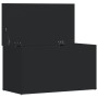 Baúl de almacenamiento madera contrachapada negro 84x42x46 cm en Baúles de almacenamiento | Comprar online en Foru.es